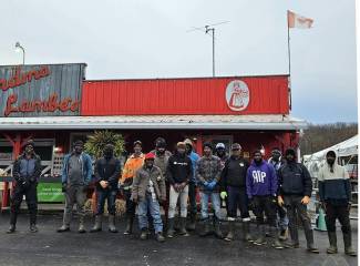 Seventeen Jamaican farm workers are stranded in Meaford, Ontario after their flights home were cancelled in anticipation of Hurricane Melissa. Their employer, Grandma Lambe's, is helping to raise money. Photo by Steph Lambe.