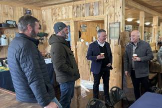 Minister Heath MacDonald, third from left, visits Lester’s Farm Market, St. John’s, Newfoundland. 