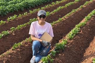 Ritu Patel, pictured here on a PEI potato operation, welcomes new chemistries that will help the horticultural sector and small-acre crops. Photo courtesy of Ritu Patel