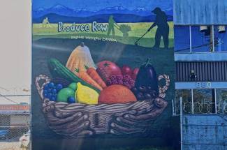 Pictured: a mural on the current Produce Row on Malkin Avenue.