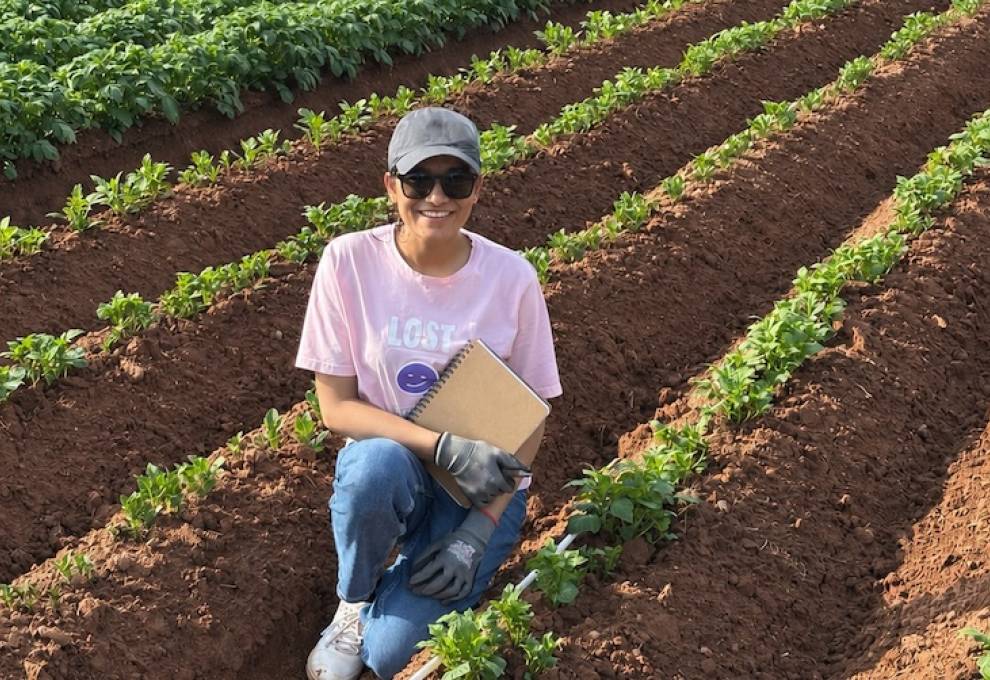 Ritu Patel, pictured here on a PEI potato operation, welcomes new chemistries that will help the horticultural sector and small-acre crops. Photo courtesy of Ritu Patel