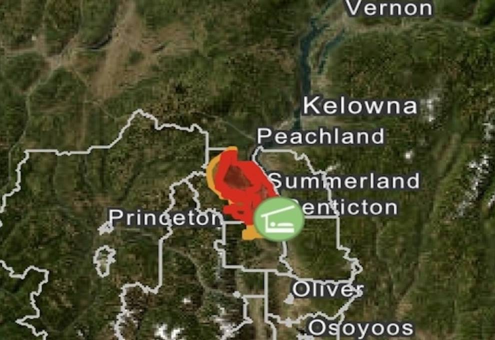 Regional District Okanagan-Similkameen current evacuation areas as of August 10, 2026