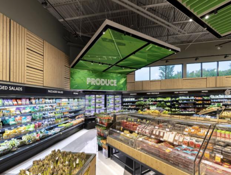 Vegetable section in supermarket