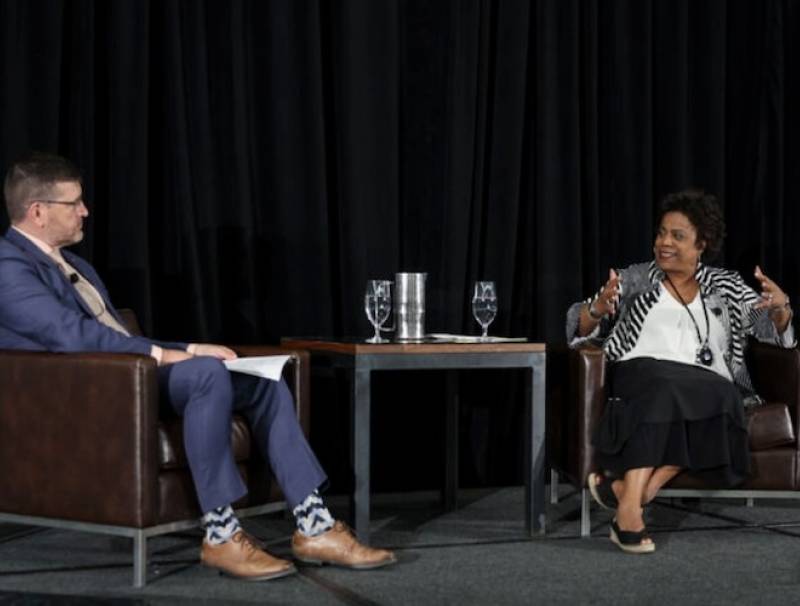 L-R:  Pierre Petelle, president and CEO, CropLife Canada and Hon. Marjorie Michel, federal minister of health. 